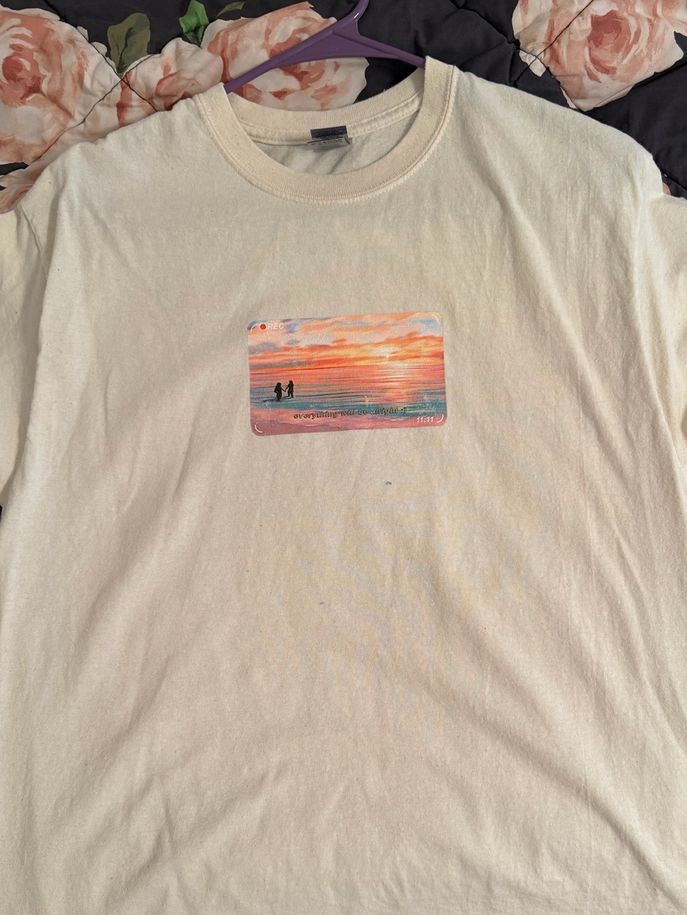 Gildan Cream Crewneck Tee with Center Back Brand Tag